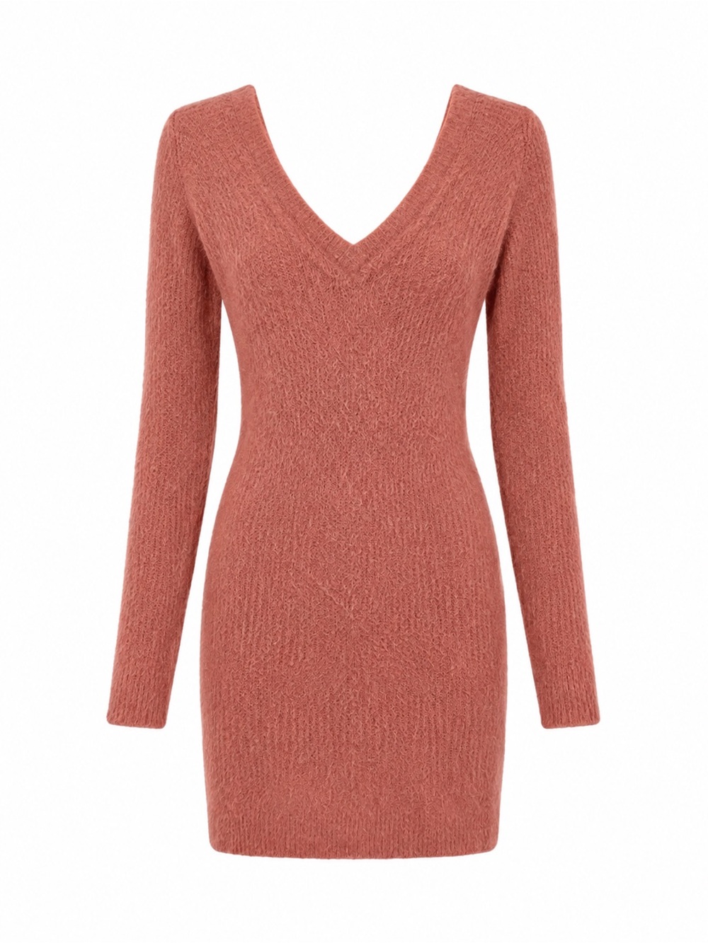 Abercrombie & Fitch Dusty Coral V-Neck Sweater Dress